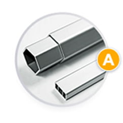 Heavy-duty Professional-grade Aluminum Canopy Frame A close-up image of the 15mm thick 40x40mm heavy-duty hexagonal aluminum tube.