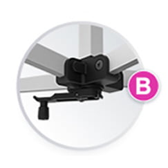 Heavy-duty Professional-grade Aluminum Canopy Frame A close-up image of a canopy adjustable hand crank.