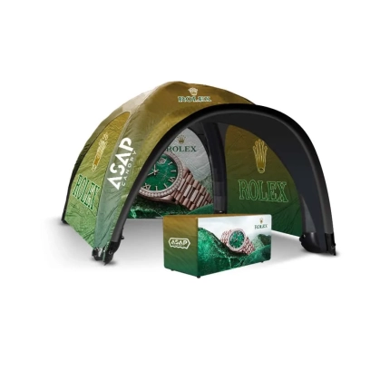 3 pcs Canopy Wall + Feather Flags + Table Cover + Inflatable pop up Tent 13x13ft With Awning