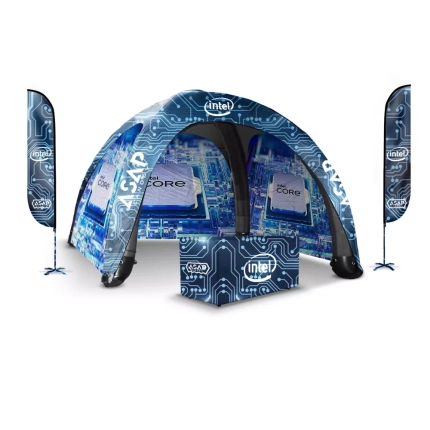 3 pcs Canopy Wall + Feather Flags + Table Cover + 16x16ft Inflatable Tent use in Event