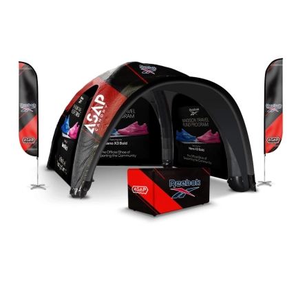 3 pcs Canopy Wall + Feather Flags + Table Cover + 20x20ft Inflatable Event Tent With Awning