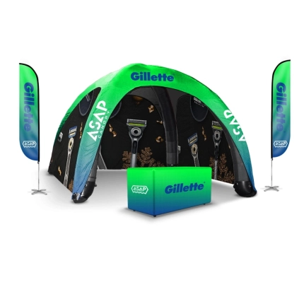 3 pcs Canopy Wall + Feather Flags + Table Cover + 20x20ft Custom Inflatable Tents