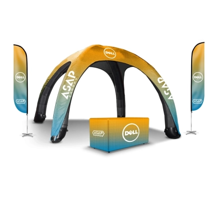 Feather Flags + Table Cover + 20x20ft Inflatable Tent For Beach Use