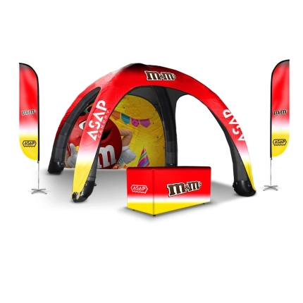 Feather Flags + 1 pc Canopy Wall + Table Cover + 23x23ft Inflatable Tent For Sale